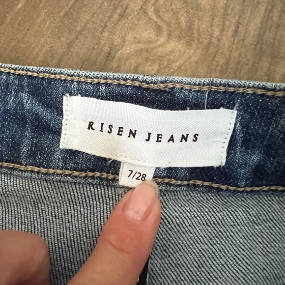 Risen High Rise Fray Hem Ankle Jeans - Picture 3 of 6